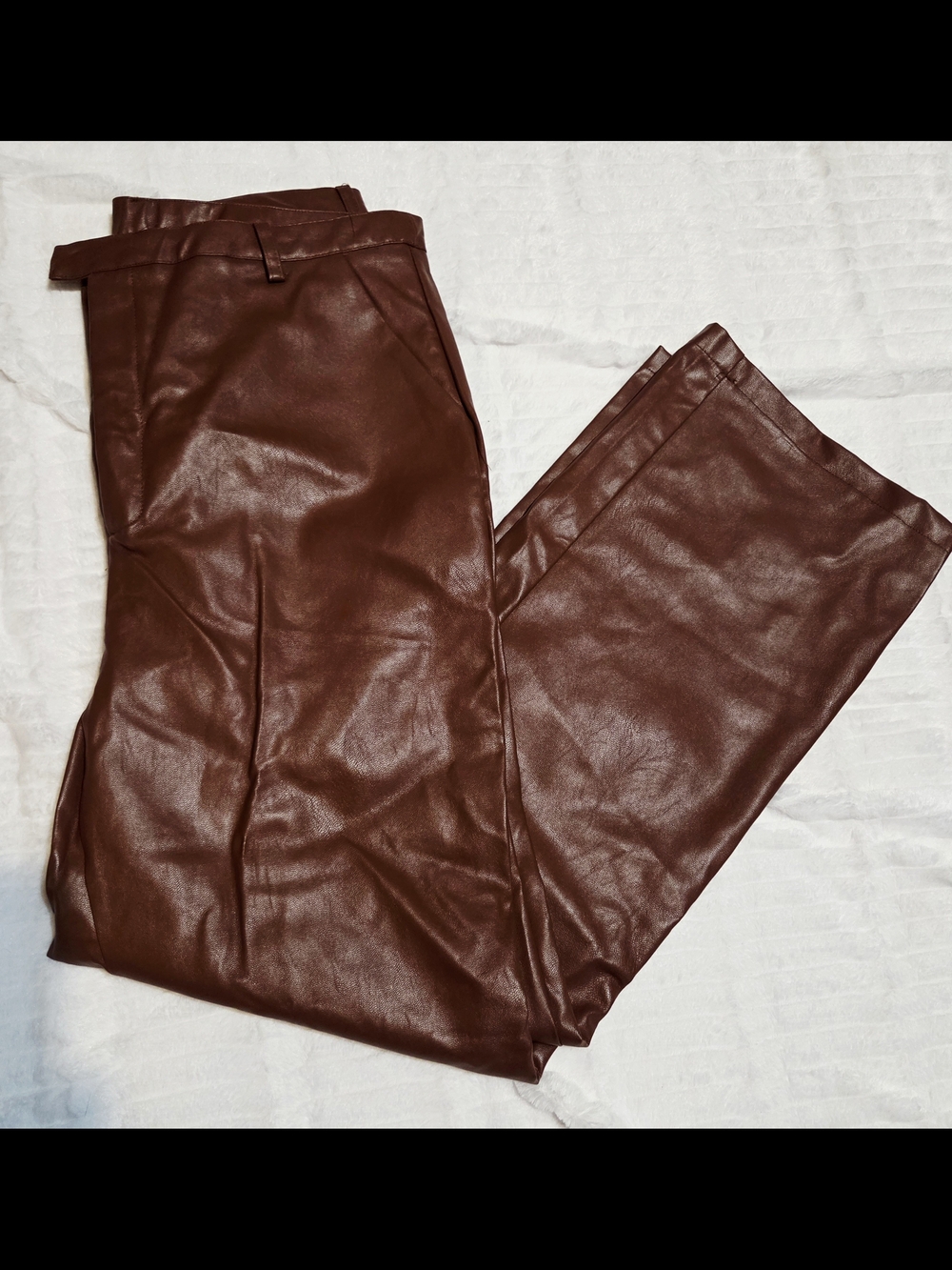 💚3 For $15💚SHEIN Womens Dark Brown Faux Leather Pants